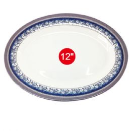 96 Pieces 12"melamine Oval Plate - Plastic Bowls and Plates