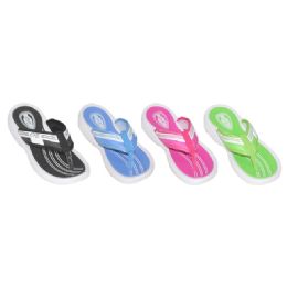 36 Wholesale Ladies Assorted Sporty Wedge Flip Flops