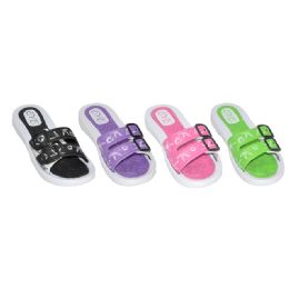 36 Wholesale Ladies Assorted Sporty Wedge Sandals With Buckles