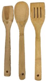 24 Wholesale 3 Piece Wooden Spoons Set
