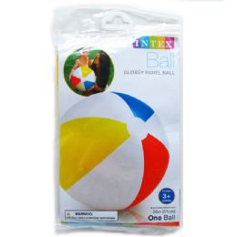 36 Pieces Glossy Panel Ball In Pegable Poly Bag - Beach Toys