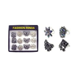 60 Wholesale Assorted Fashion Ring Display