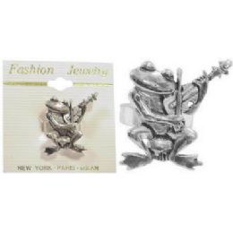 36 Wholesale Silvertone Ring With Silvertone Cast Frog