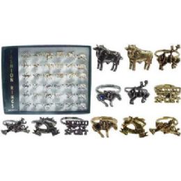 144 Wholesale Assorted Gold Tone And Silver Tone Rodeo Cast Rings