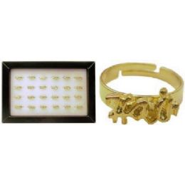 144 Wholesale GolD-Tone Cast Letters Spelling Hair Ring Set