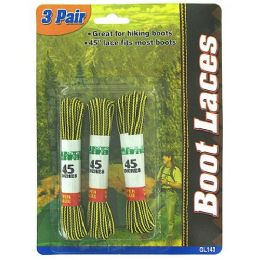 72 Pairs 3 Pair Boot Laces - Footwear Accessories