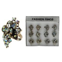 36 Wholesale Gold Tone And SilveR-Tone Adjustable Ring With Assorted Intricate Designs
