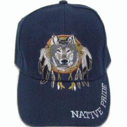 144 Wholesale Native Wolf Cap