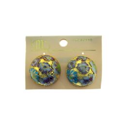 36 Pieces Round Clip On Cloisonne Earrings - Earrings