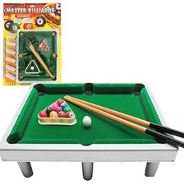 12 Pieces Master Billiards Mini Pool Table - Dominoes & Chess