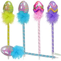 96 Pieces Sequined Easter Egg Pens - Easter