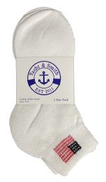 Yacht & Smith Kid's Cotton White With Usa Flag Quarter Ankle Socks