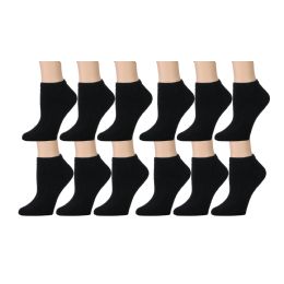 60 Wholesale Yacht & Smith Kids Cotton Quarter Ankle Socks In Black Size 6-8