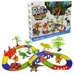6 Wholesale 142 Piece Battery Operated Dino Rail Cars.