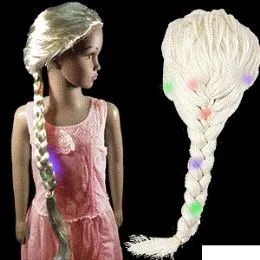 488 Pieces Flashing White Braided Child's Princes Wig - Costumes & Accessories