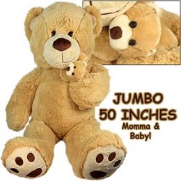 2 Wholesale Jumbo Plush Cuddle Bears W/ Cub