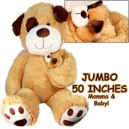 2 Wholesale Jumbo Plush Cuddle Dogs W/ Baby
