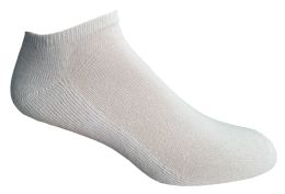 24 Wholesale Yacht & Smith Men's No Show Ankle Socks, Cotton Terry Cushioned, Size 10-13 White