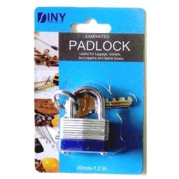 48 Pieces Laminated 30mm(1.2 Inch) Padlock With Keys - Padlocks and Combination Locks