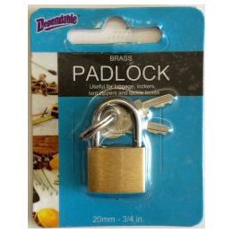 144 Pieces Wholesale 20mm Brass Luggage Lock - Padlocks and Combination Locks