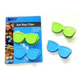 96 Units of Wholesale 2 Pack Novelty Snack Clips Sunglasses - Novelty & Party Sunglasses
