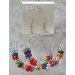 36 Pieces French Hook Earring With Assorted Colored Chips - Earrings