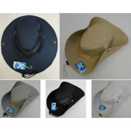 24 Wholesale Wholesale Boonie Hats Cowboy Style Fishing Hats Solid Color