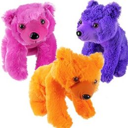 24 Pieces Plush Neon Polar Bears. - Plush Toys