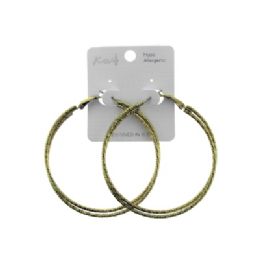 96 Pieces Double Ring Hoop Earrings Loosely Twisted Together - Earrings