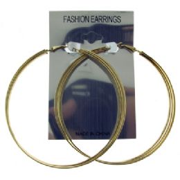 96 Pieces Gold And Silvertone Hoop Earrings. - Earrings