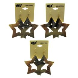 96 Pieces Star Dangle Earrings - Earrings