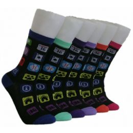 360 Wholesale Women's Symbols Crew Socks