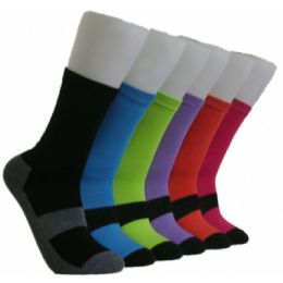 360 Wholesale Women's Solid Color Crew Socks