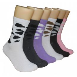 360 Wholesale Women's Patterned Crew Socks