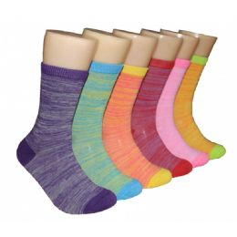 360 Wholesale Women's Marled Bright Crew Socks
