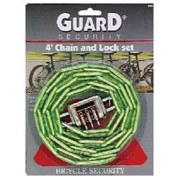 24 Pieces Wholesale Heavy Duty 4 Ft Chain And Combination Lock - Padlocks and Combination Locks