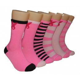 360 Wholesale Women's Breast Cancer Awareness Crew Socks