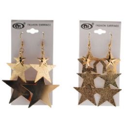 36 Pieces GolD-Tone French Hook Earring Star Dangles - Earrings