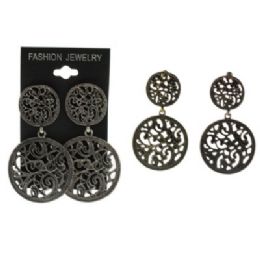36 Pieces Post Style Dangle Earrings With Ornate Design Antique Looks - Earrings
