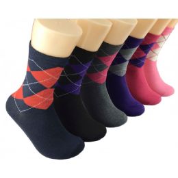360 Wholesale Women's Classic Argyle Crew Socks