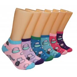 480 Pairs Women's Tea Party Low Cut Ankle Socks - Womens Ankle Sock