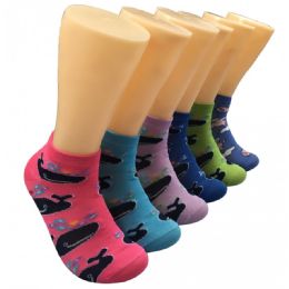 480 Pairs Women's Happy Whale Low Cut Ankle Socks - Womens Ankle Sock