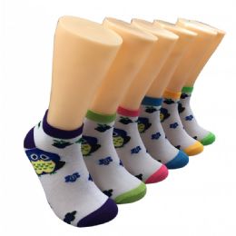 480 Wholesale Women's Owl Low Cut Ankle Socks