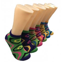 480 Pairs Women's Abstract Design Low Cut Ankle Socks - Womens Ankle Sock
