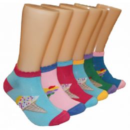 480 Wholesale Women's Ice Cream Cone Low Cut Ankle Socks