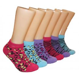 480 Wholesale Women's Assorted Animal Print Low Cut Ankle Socks