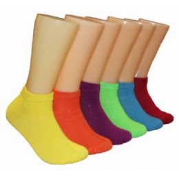 480 Wholesale Women's Bright Color Solid Low Cut Ankle Socks