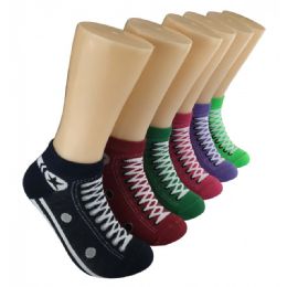 480 Wholesale Women's Sneaker Print Low Cut Ankle Socks