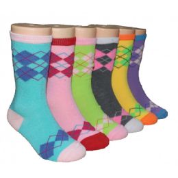 480 Pairs Girls Argyle Crew Socks - Girls Crew Socks
