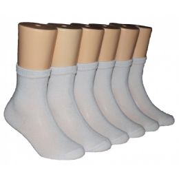 480 Wholesale Girls Solid White Crew Socks